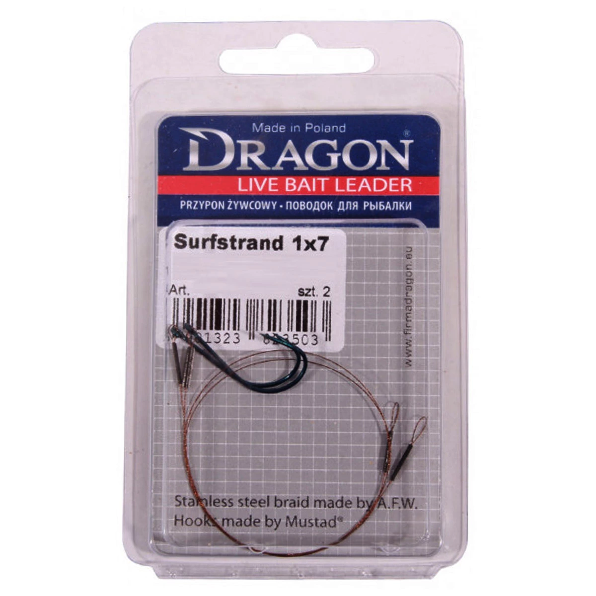 Dragon Deadbait Leader Mustad Single Hook 25 CM 2 Dragon Deadbait Leader Mustad Single Hook 25 CM - Afbeelding 2